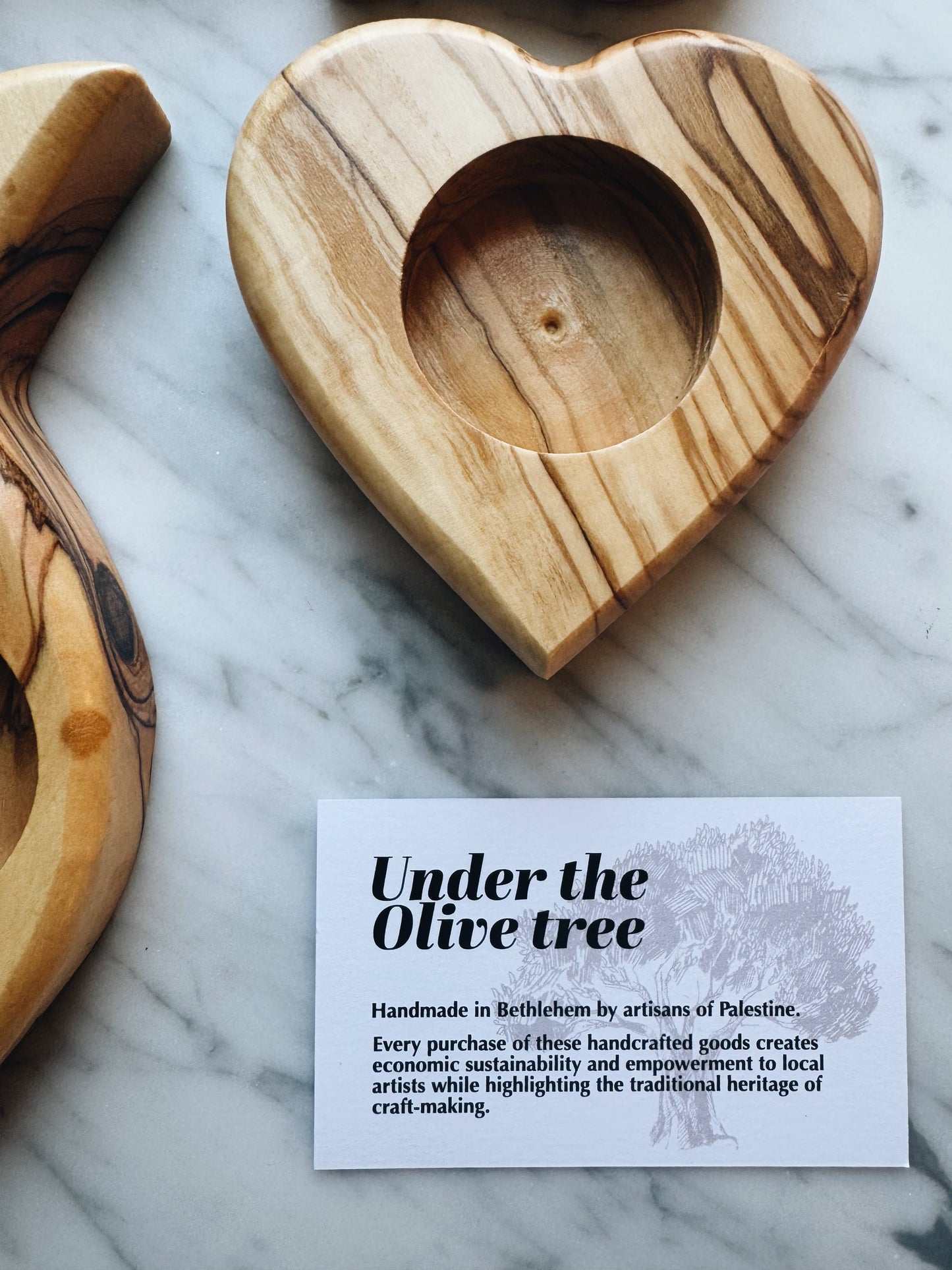 Olive wood Candle Holders - hand carved in Bethlehem