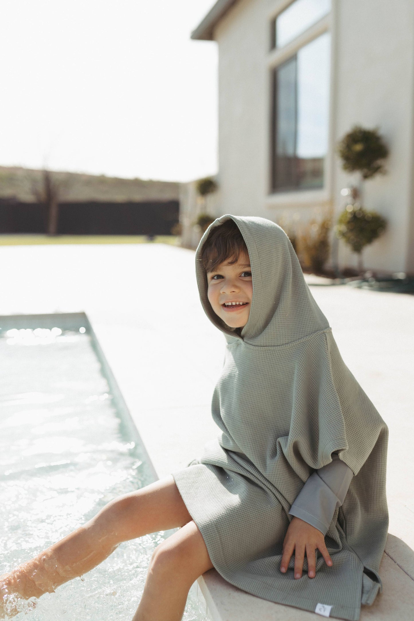 Kids Waffle Beach Poncho