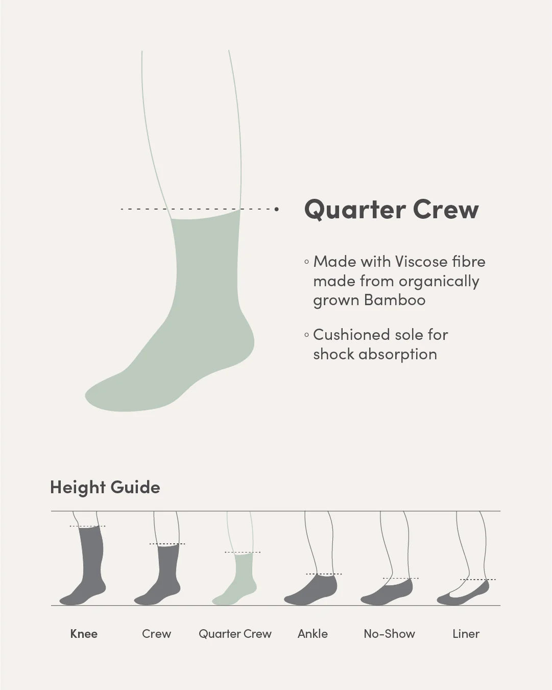 Cushioned Quarter Crew Socks