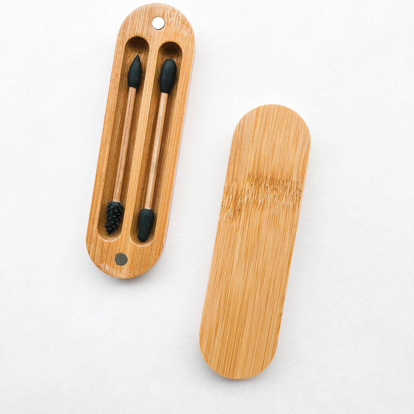 Reusable Bamboo Silicon Q-Tips with Bamboo Case