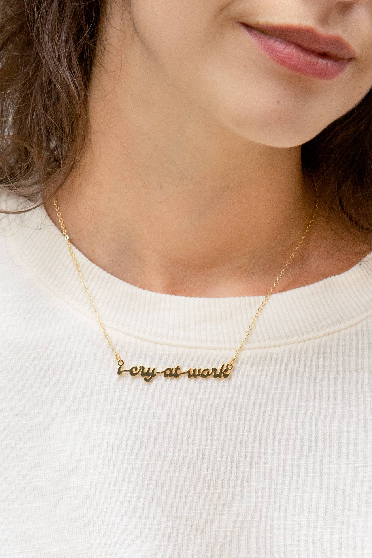 I Cry At Work 24k Gold Plated Necklace