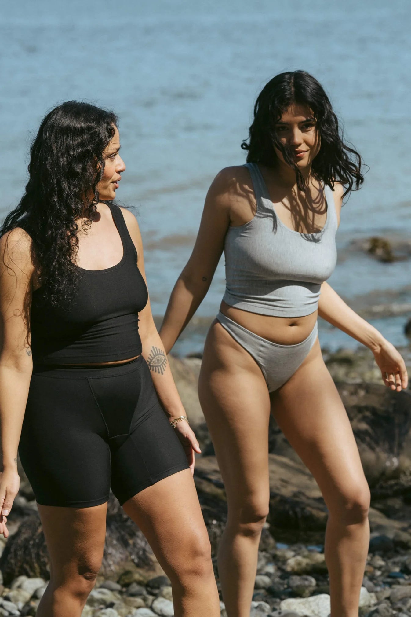 Sporty Crop Mineral Tank - Grey