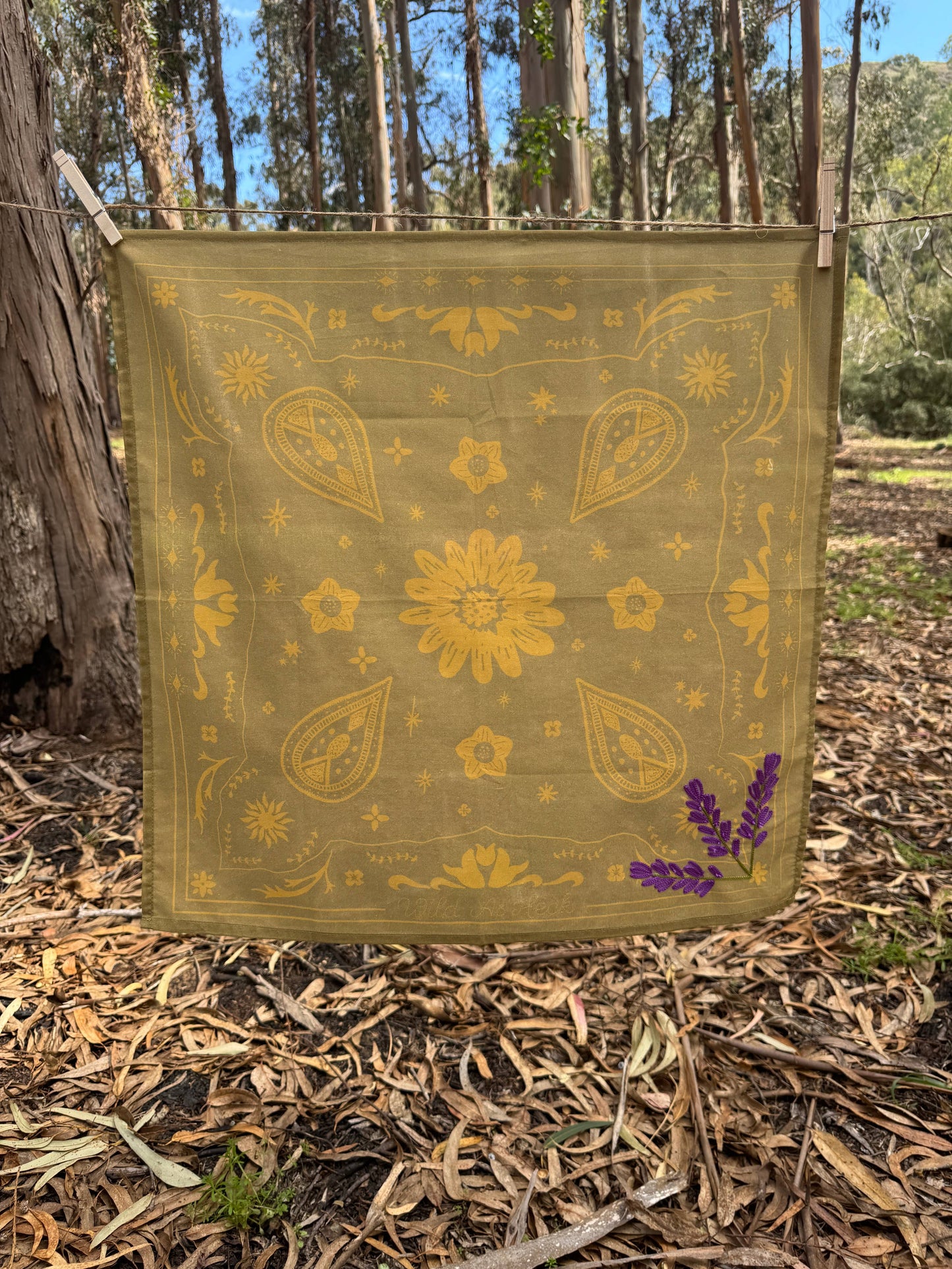 The Lavender Bandana ( wild rag, embroidered bandana western