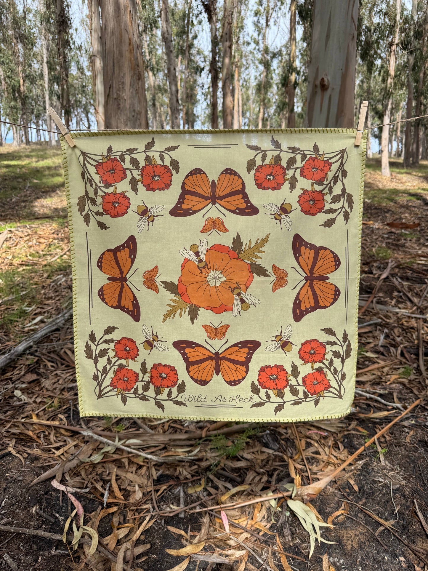 The Meadow Bandana ( wild rag, embroidered bandana, western