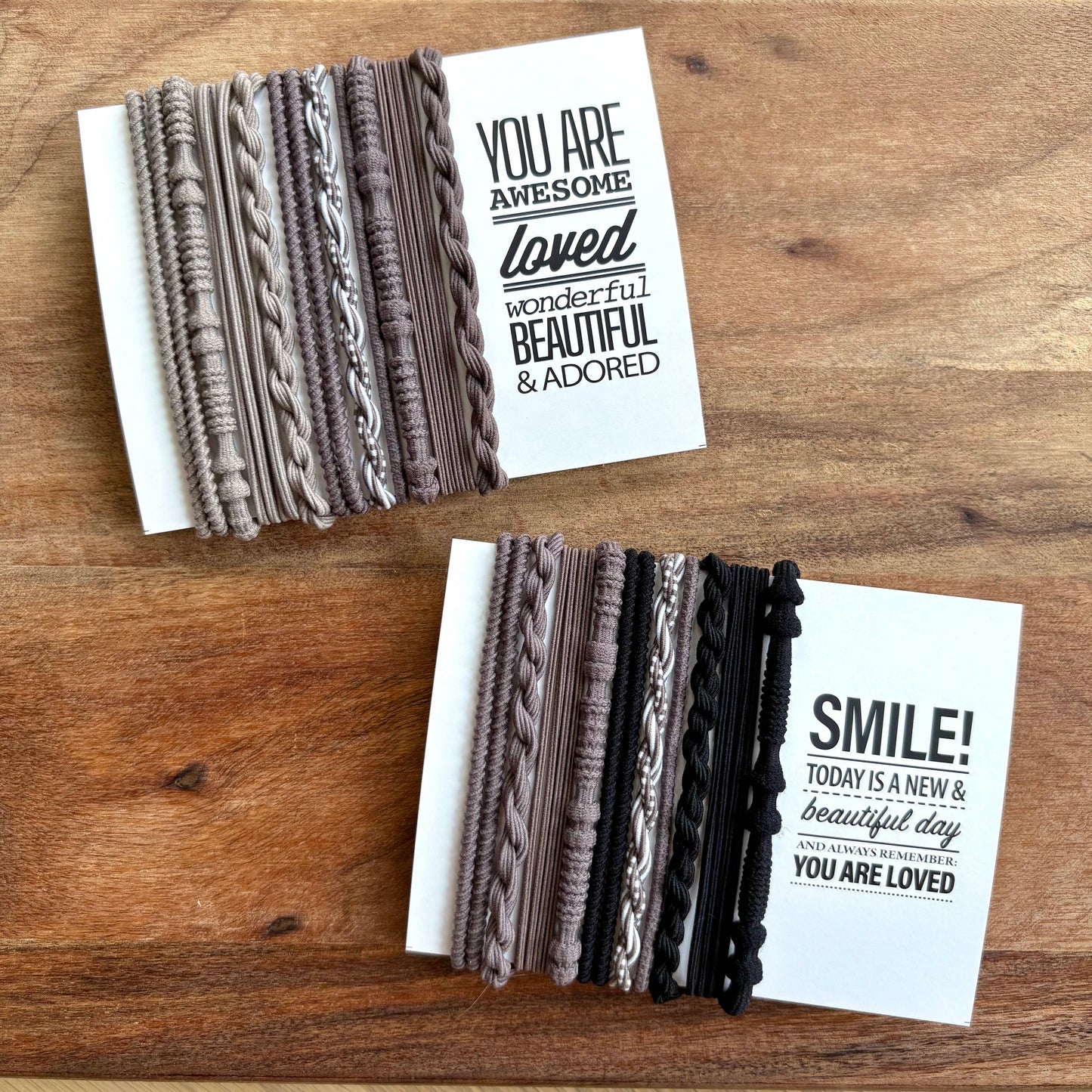 Boho Hair Ties | Gray & Black