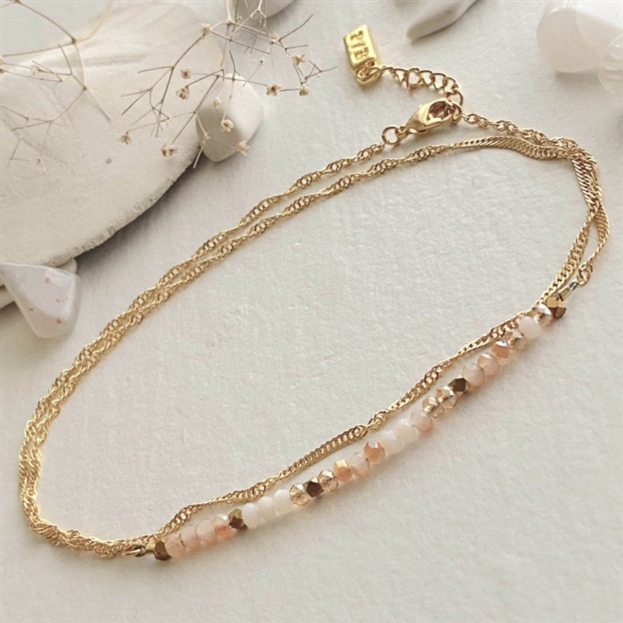 Diamond Dog Beaded Double Wrap Anklet - Santa Fe