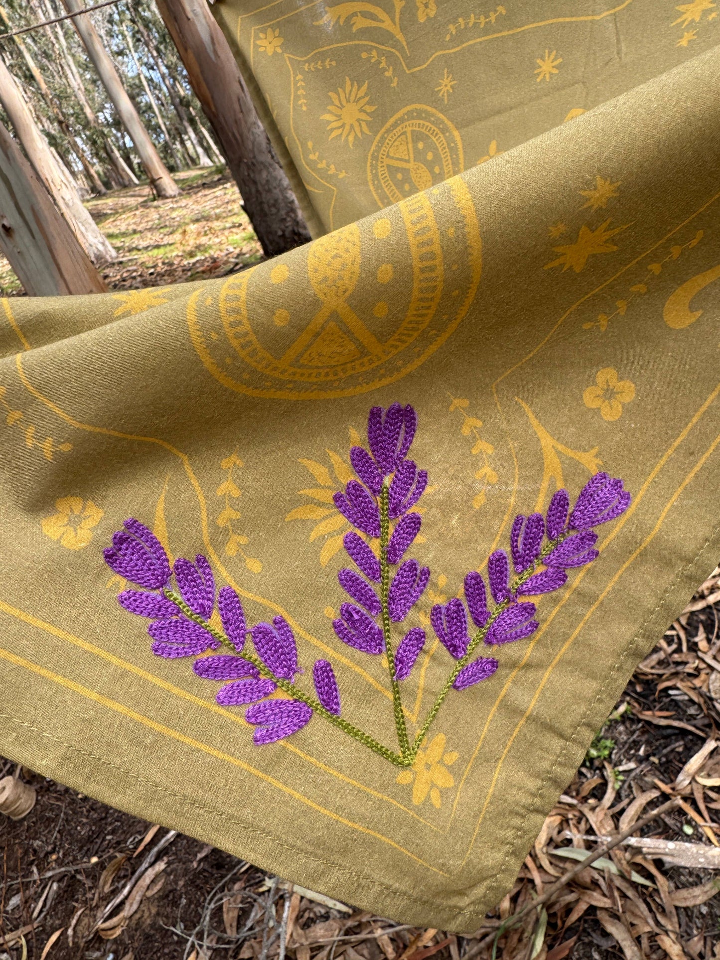 The Lavender Bandana ( wild rag, embroidered bandana western