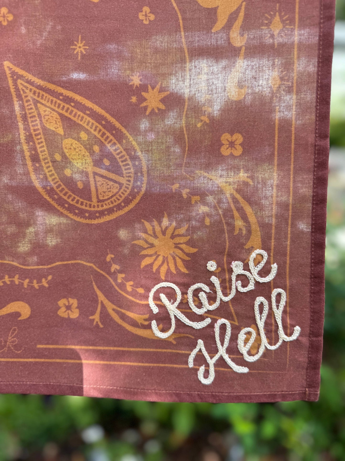 Raise Hell Bandana (organic cotton, wild rag, western style)