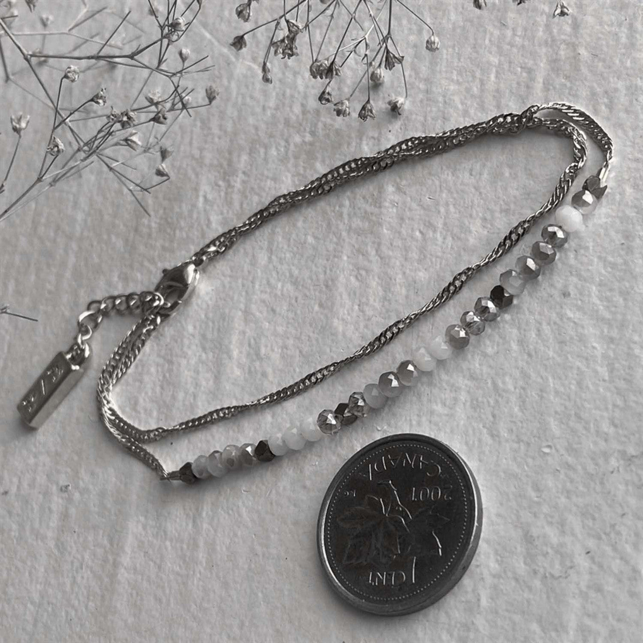 Diamond Dog Beaded Double Wrap Anklet - Kingfisher