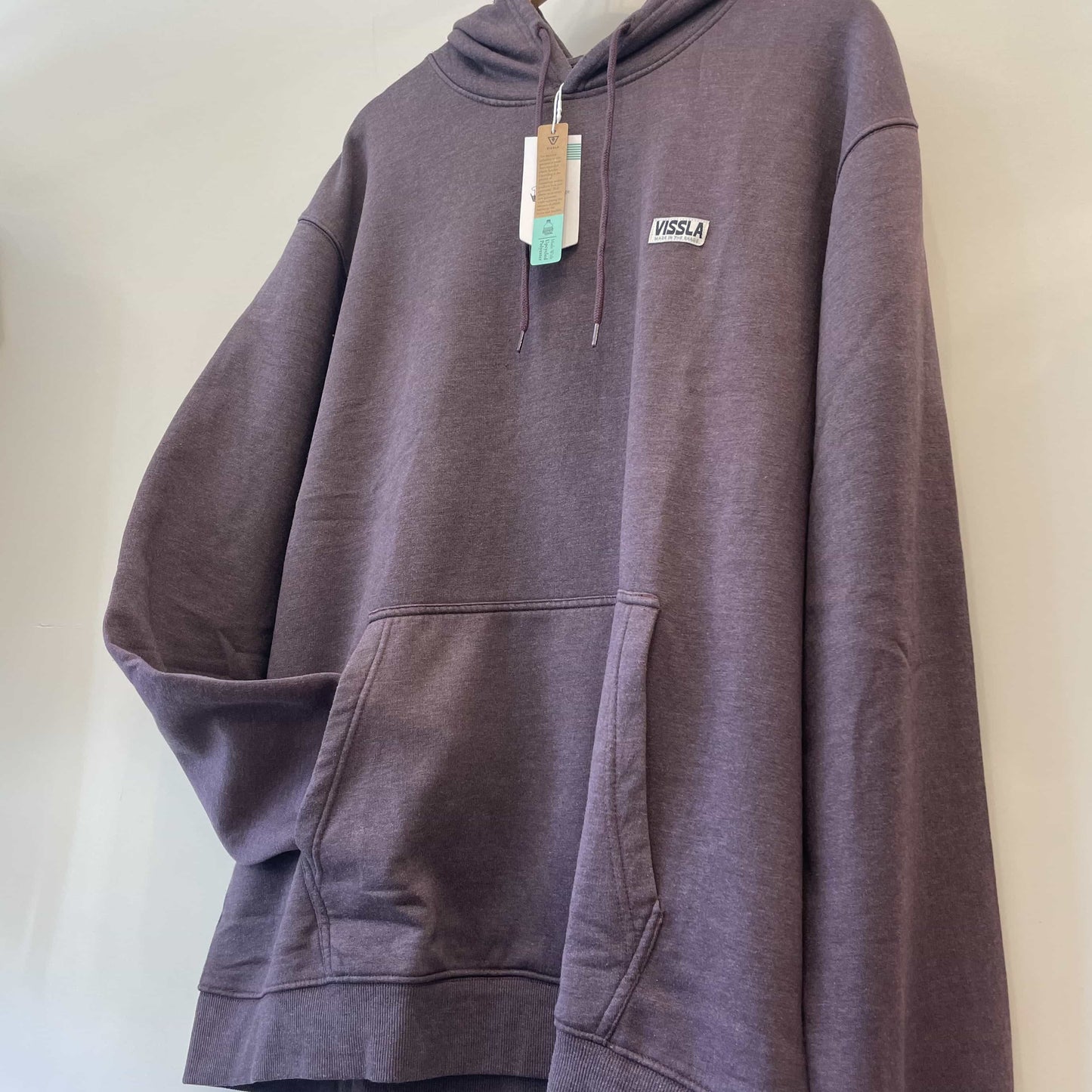 Acid Drop Oversized Eco Pull Over Hoodie Fleece - Burgundy
