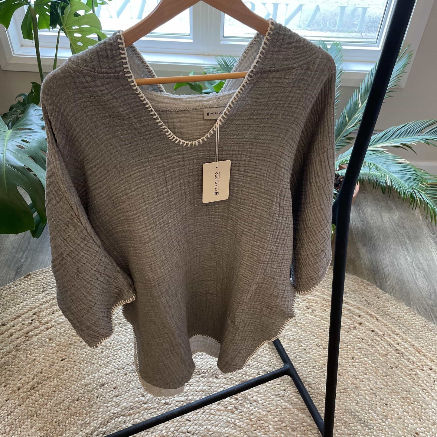 Adult Crinkle Poncho - Grey