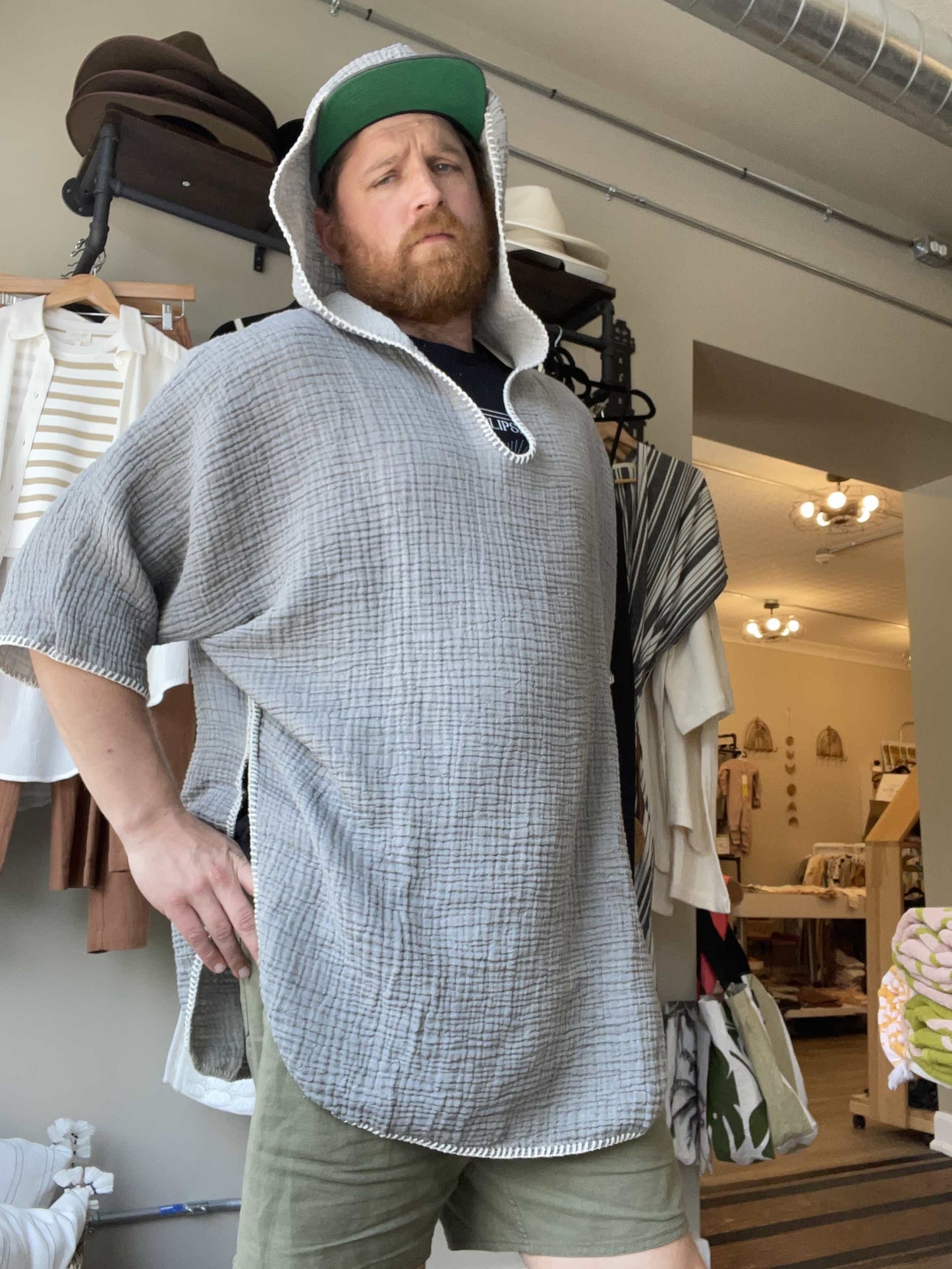 Adult Crinkle Poncho - Grey