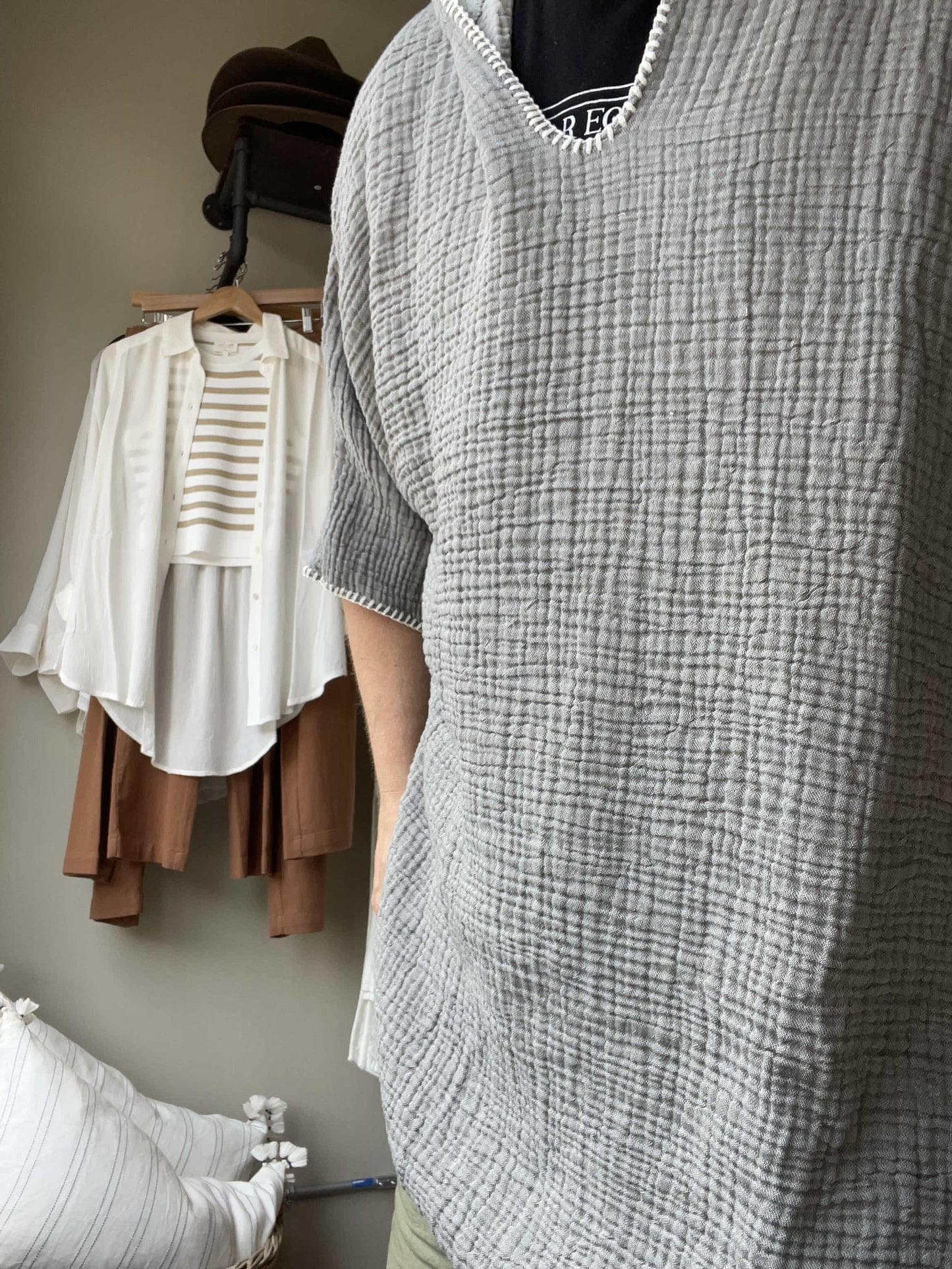 Adult Crinkle Poncho - Grey