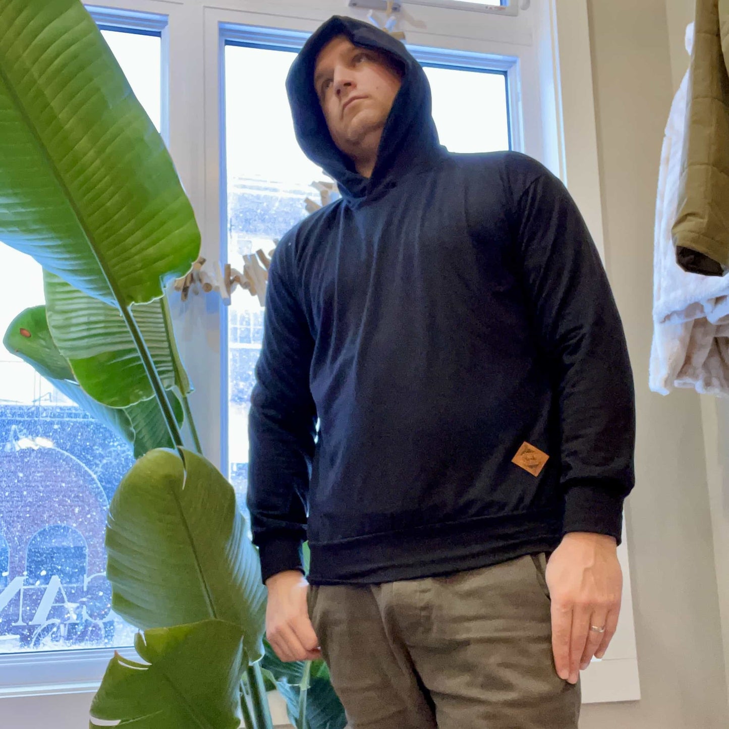 Adult Unisex Over Sized Bamboo Hoodie - Black