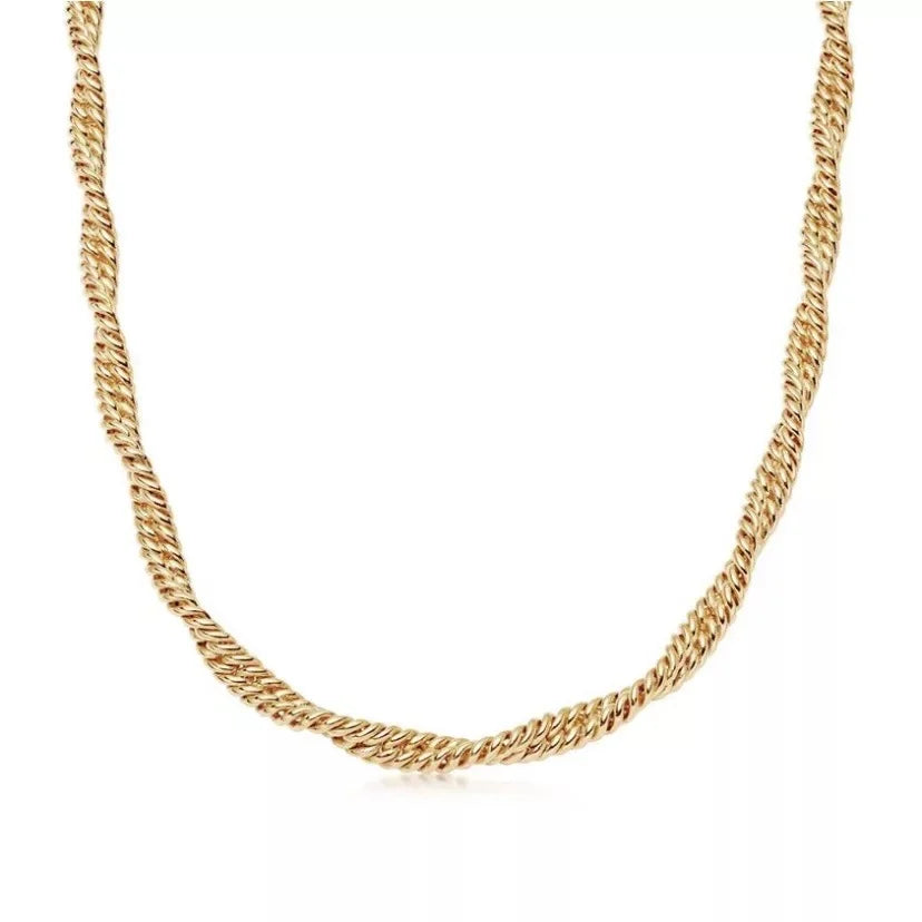 Ali Double with a Twist - Gold Plated Necklace