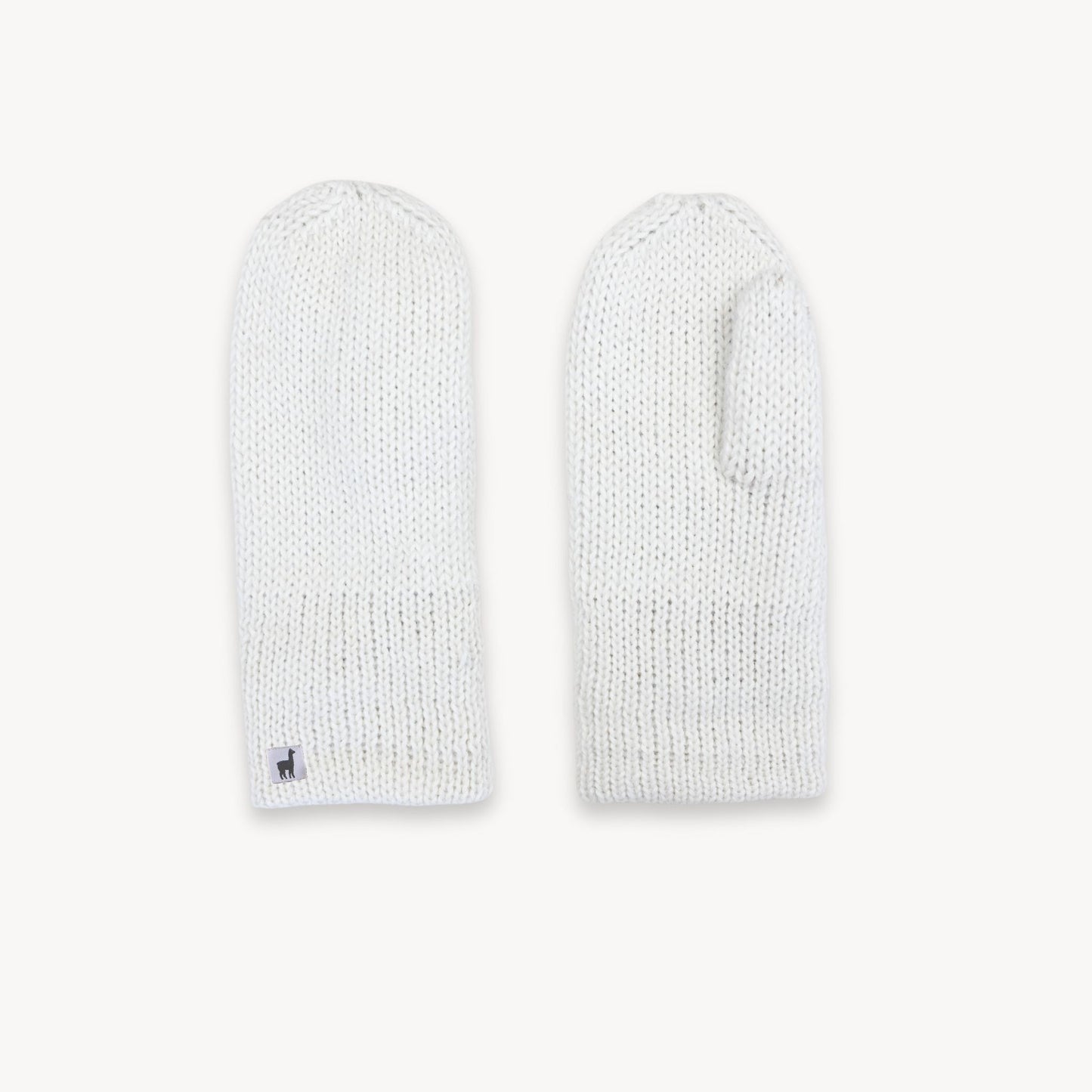 Alpaca Fleece Lined Mittens - Ivory