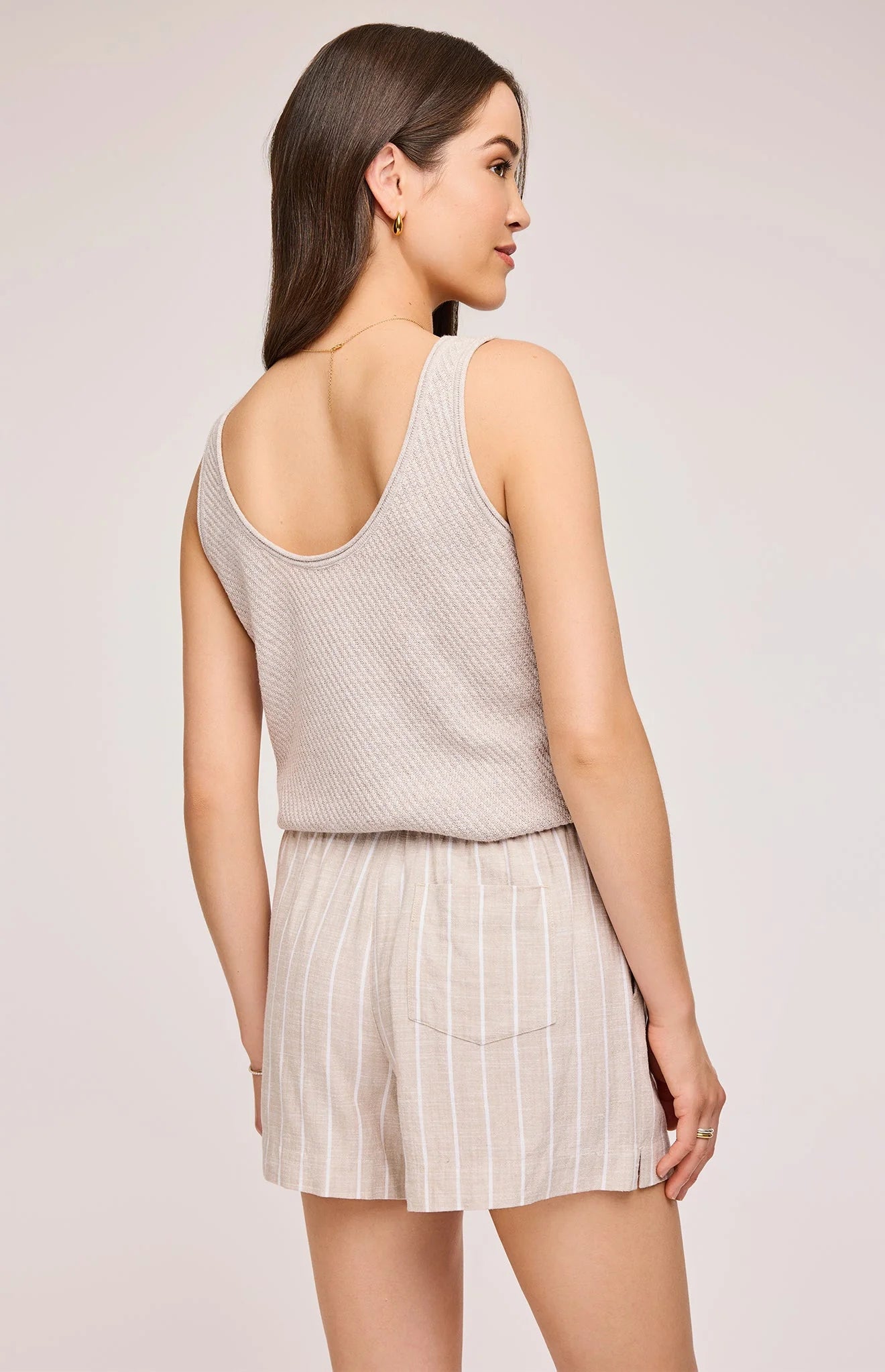 Amalfi Linen Short - Linen Stripe