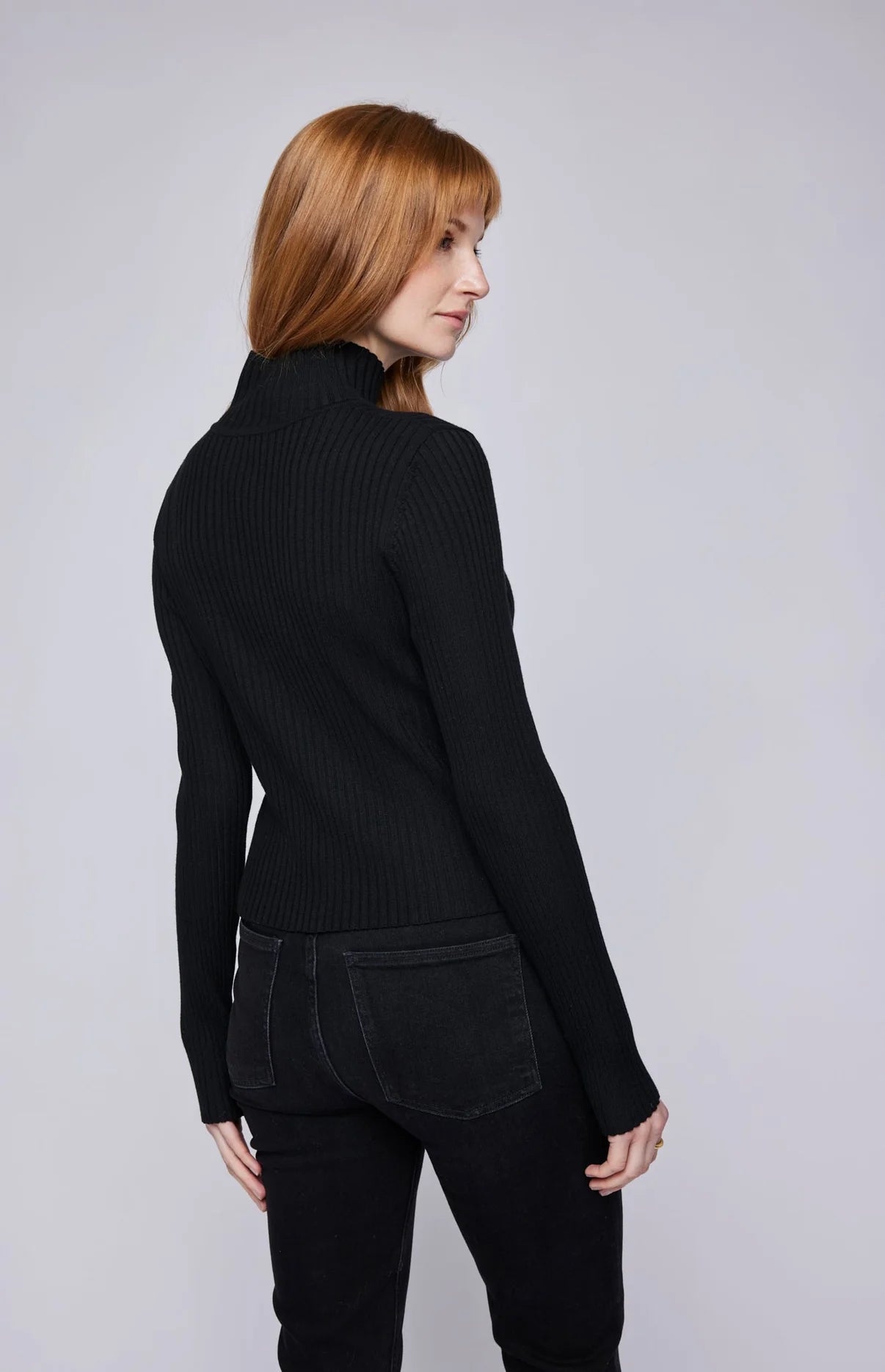 Arlen Ribbed Knit Top - Black