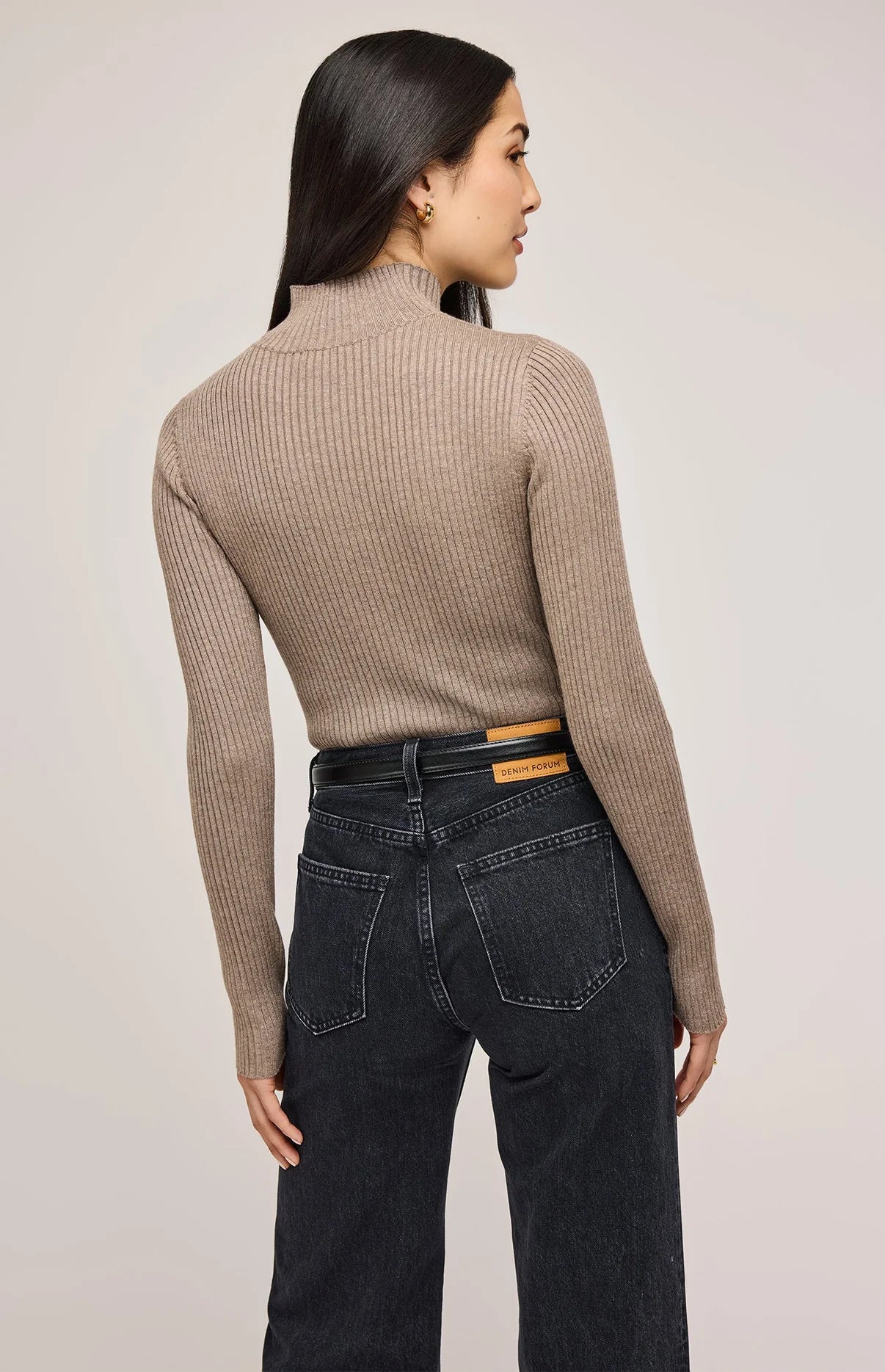 Arlen Ribbed Knit Top - Cobblestone