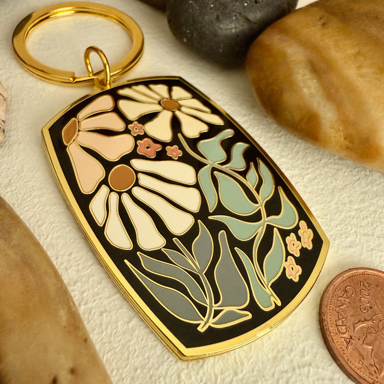 Astrid Floral Enamel Keychain