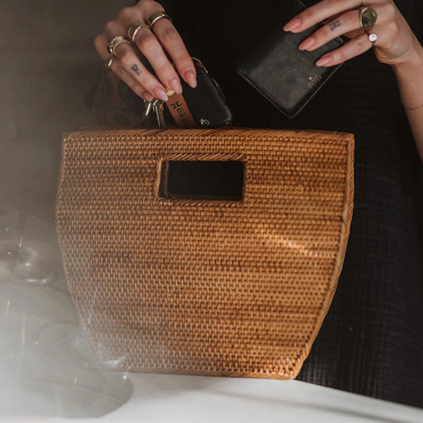 Bali Bag - Cut Out Handbag - Caramel