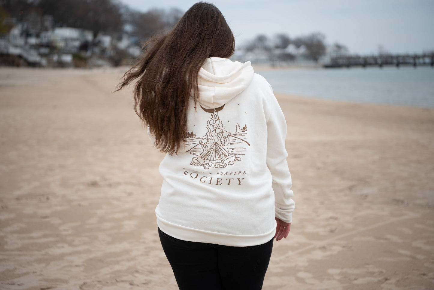 Beach Bonfire Society Bamboo Fleece Hoodie - Cream