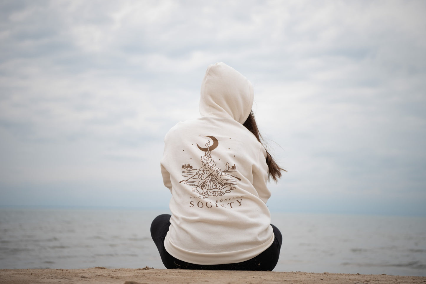 Beach Bonfire Society Bamboo Fleece Hoodie - Cream