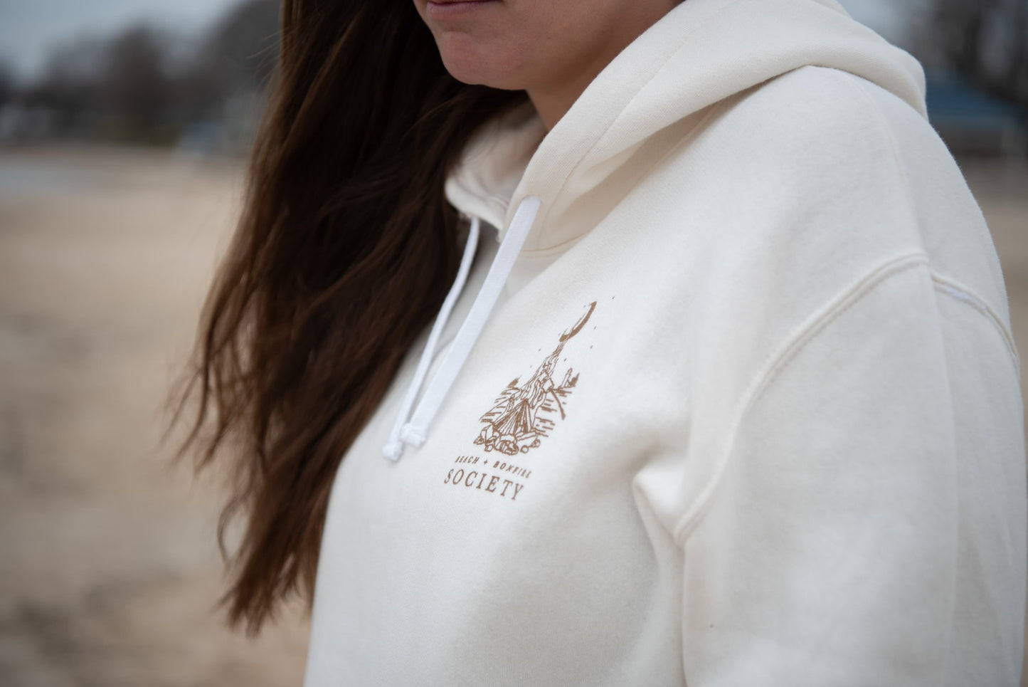 Beach Bonfire Society Bamboo Fleece Hoodie - Cream