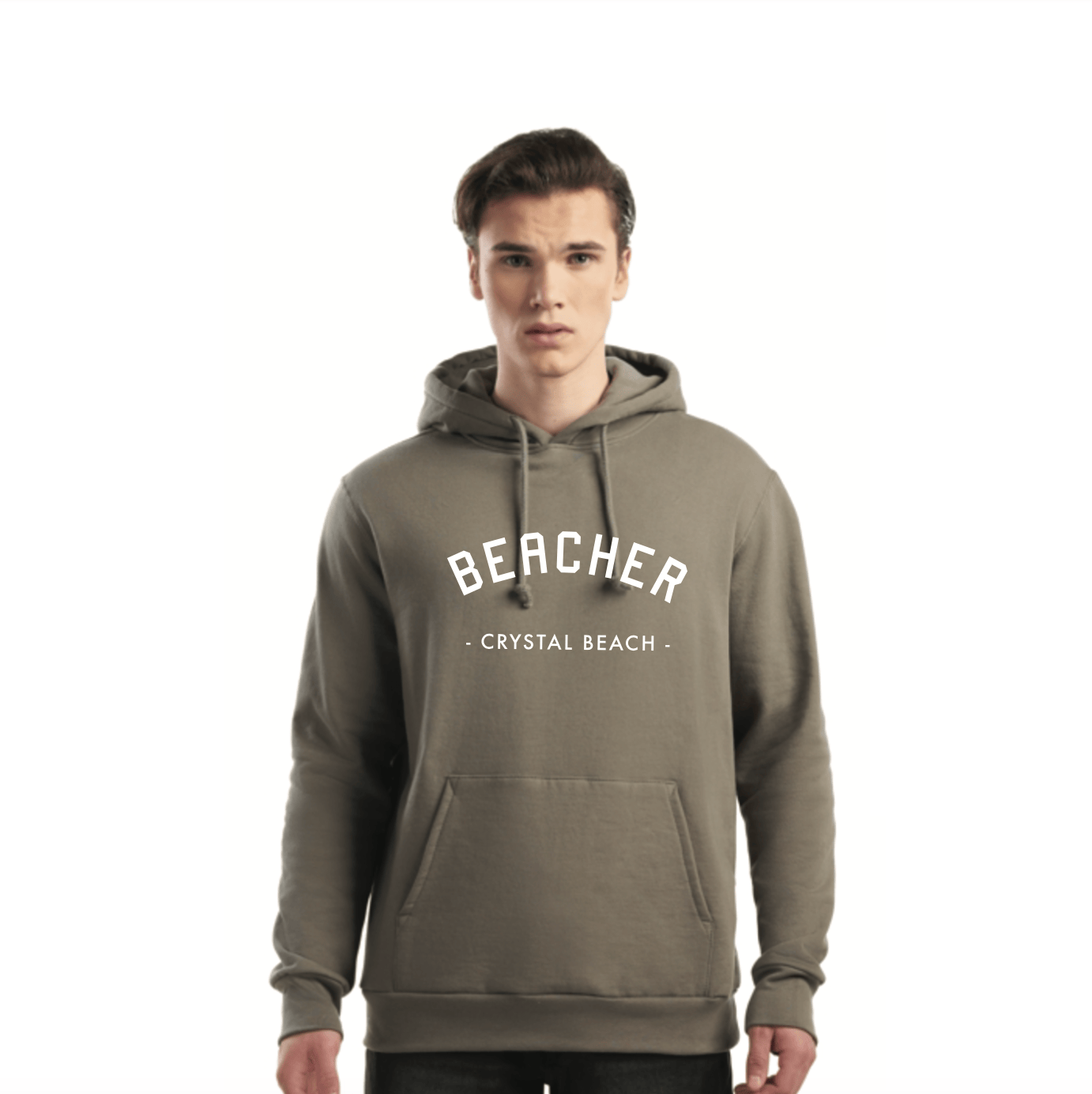 Beacher - Crystal Beach Organic Cotton Fleece Hoodie - Grey Sage