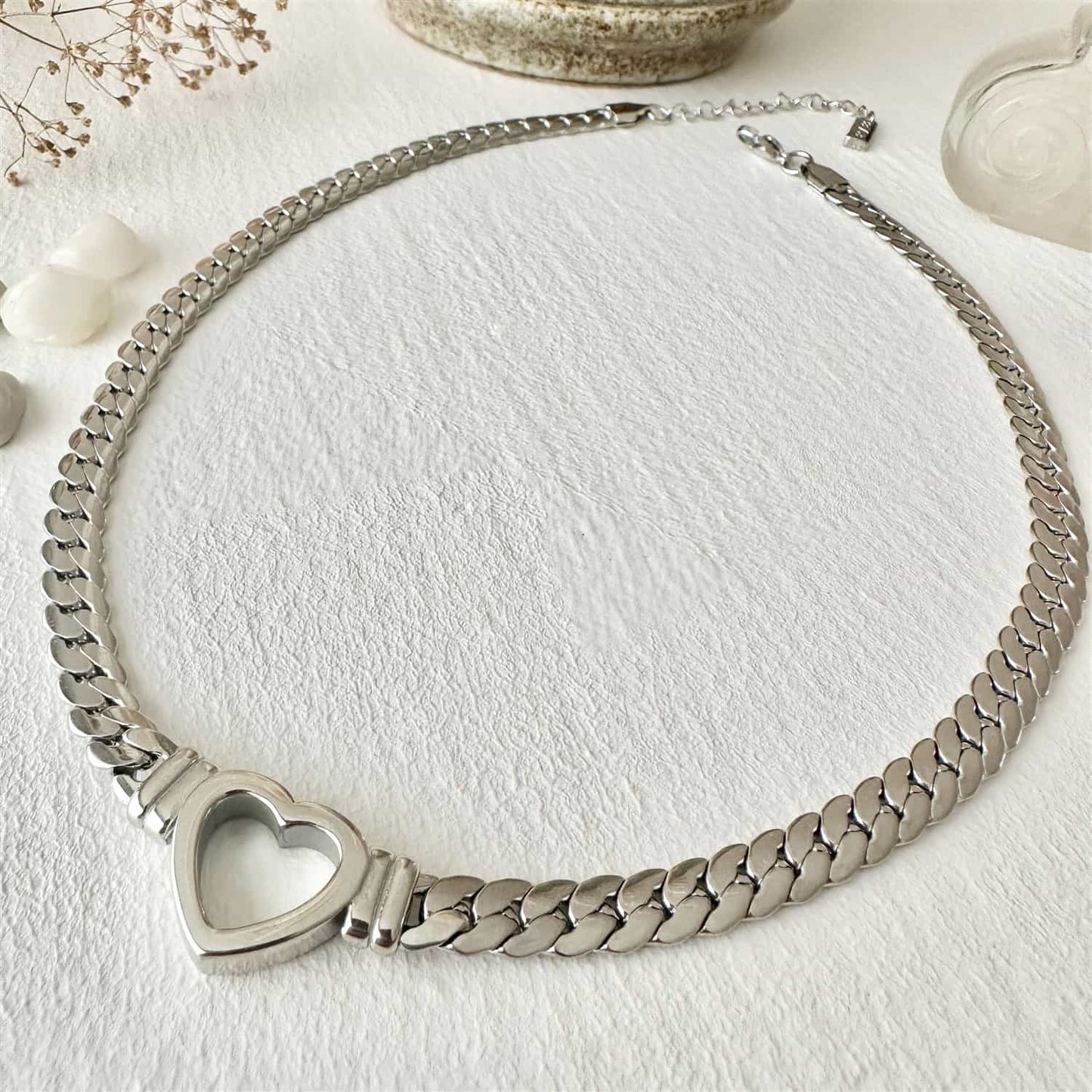Bellatrix Cuban Chain Necklace with Heart