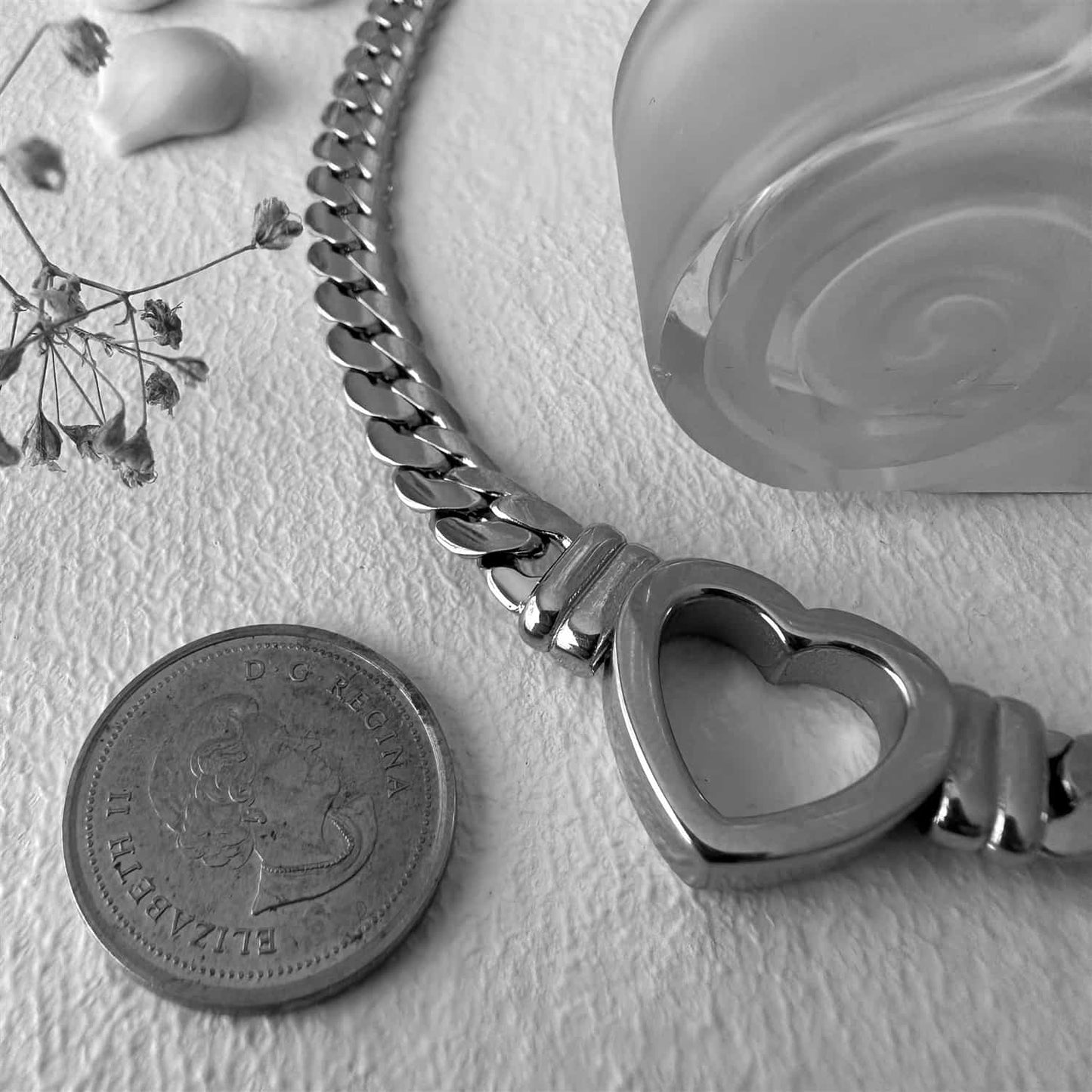 Bellatrix Cuban Chain Necklace with Heart
