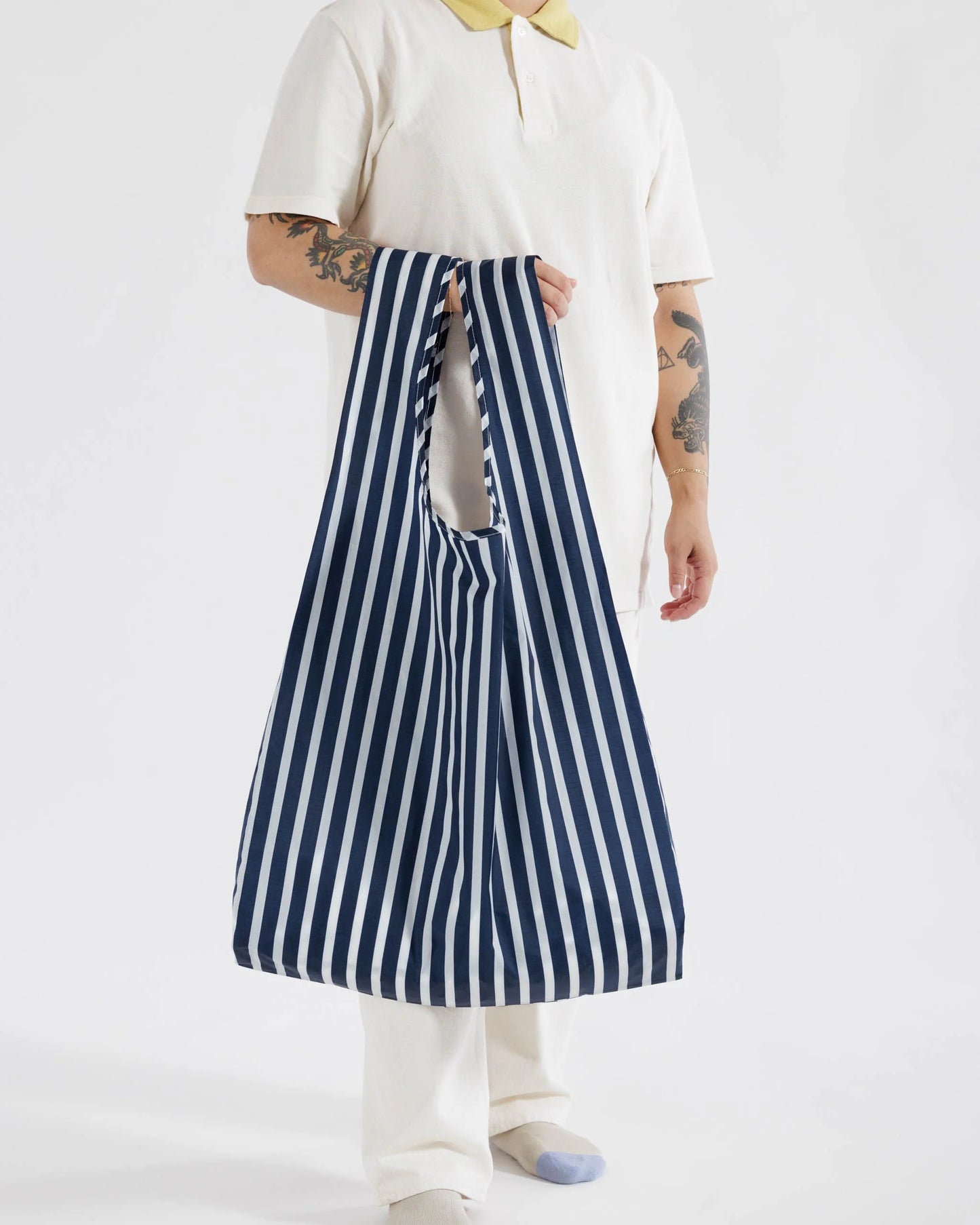 Big Baggu Reusable Bag - Navy Stripe