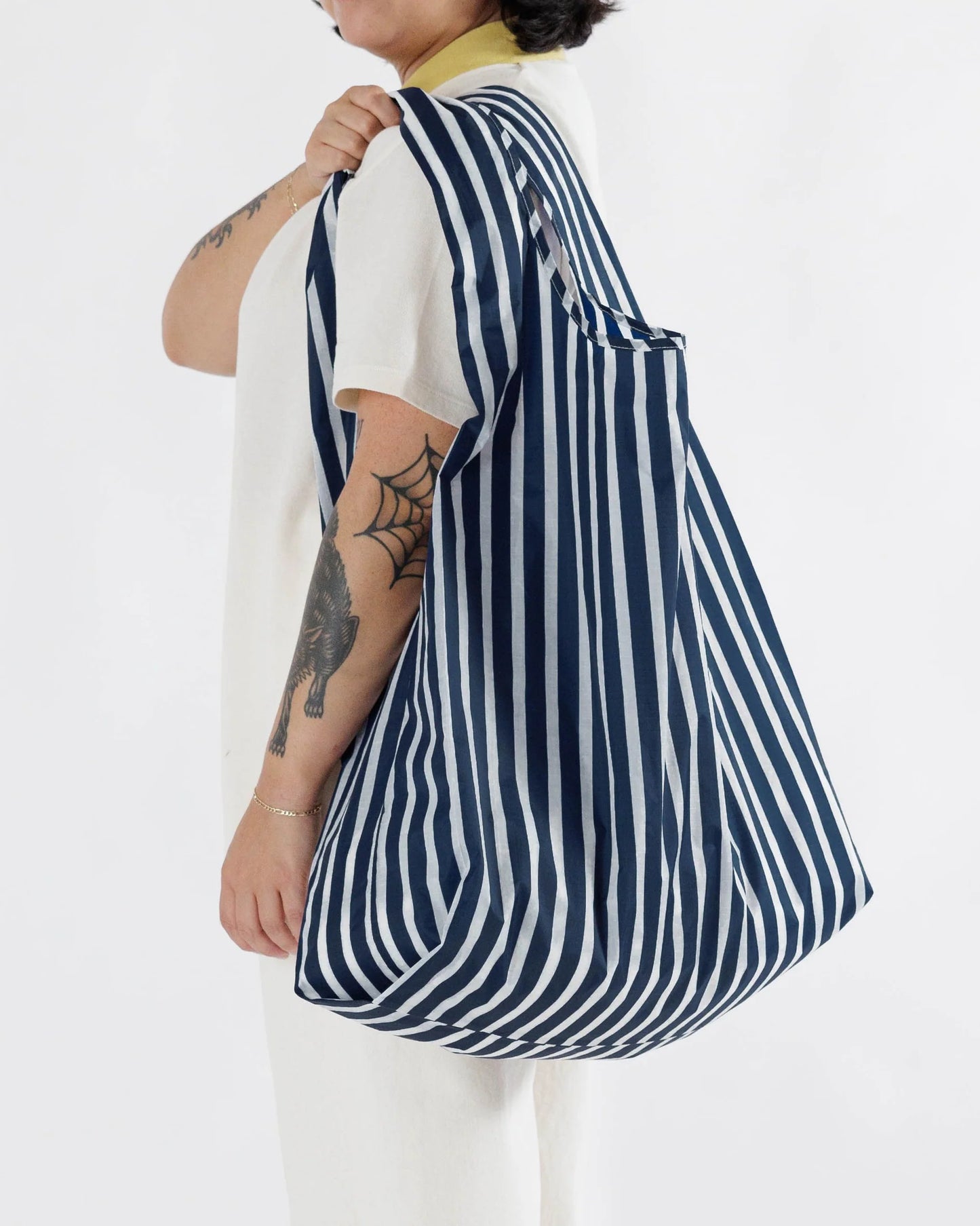 Big Baggu Reusable Bag - Navy Stripe