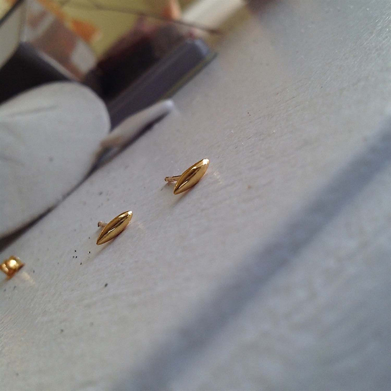 Brancusi Minimalist Stud Earrings in Gold Vermeil