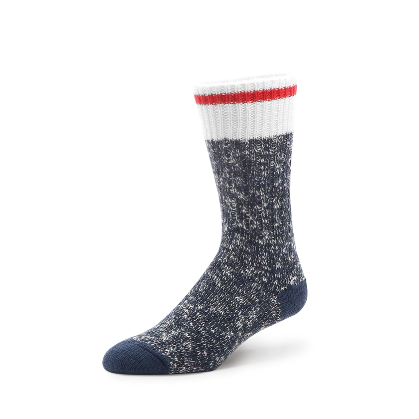 Camping Marled Blue Red Stipe Socks