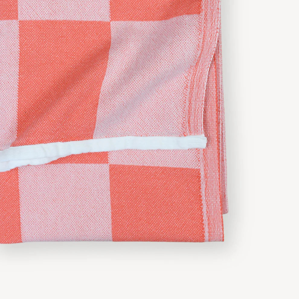 Checkerboard Towel - Coral