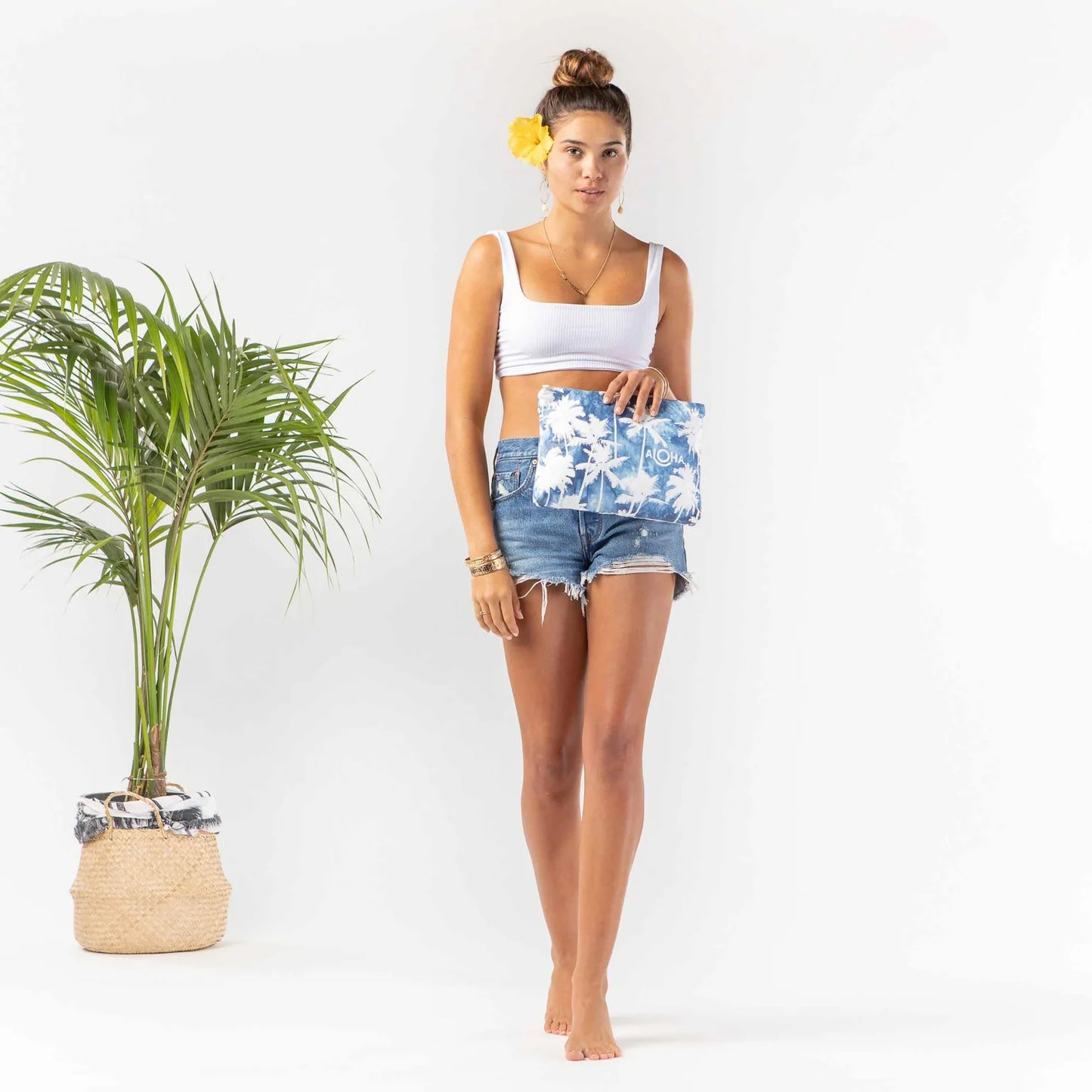 Coco Palms Mid Pouch - Indigo