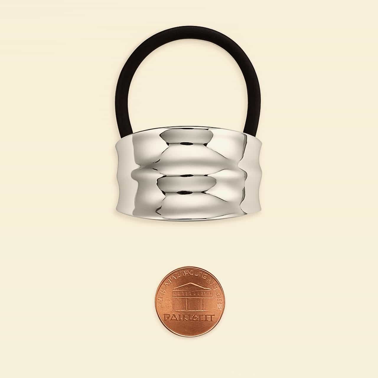 Concave Double Detail Hair Elastic - Silver