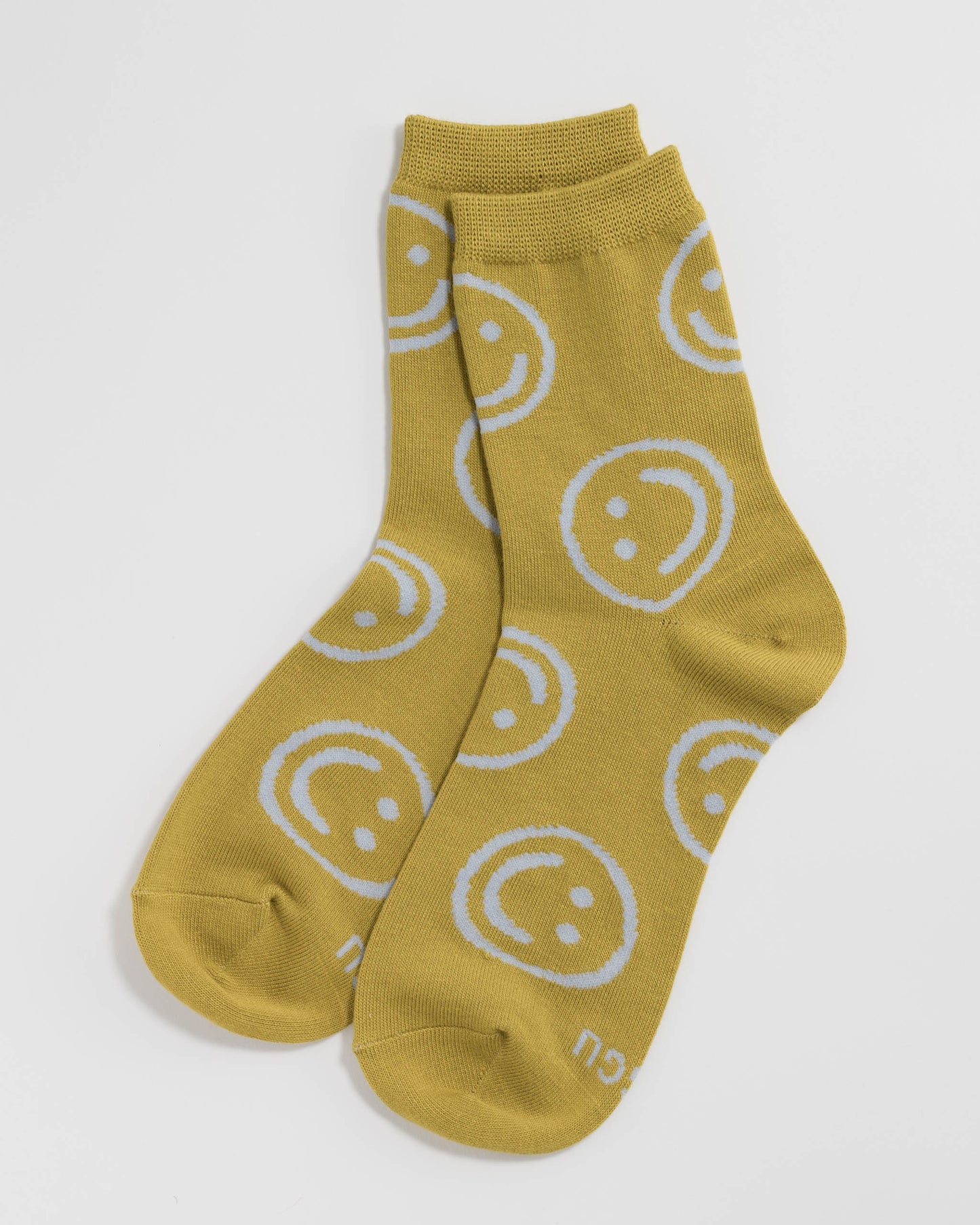 Crew Sock - Ochre Happy