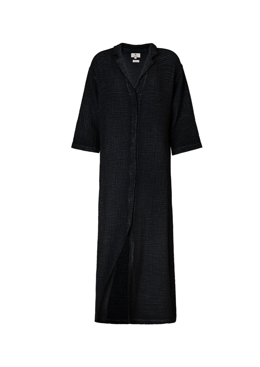 Crinkle Shirt Dress - One Sized - Black