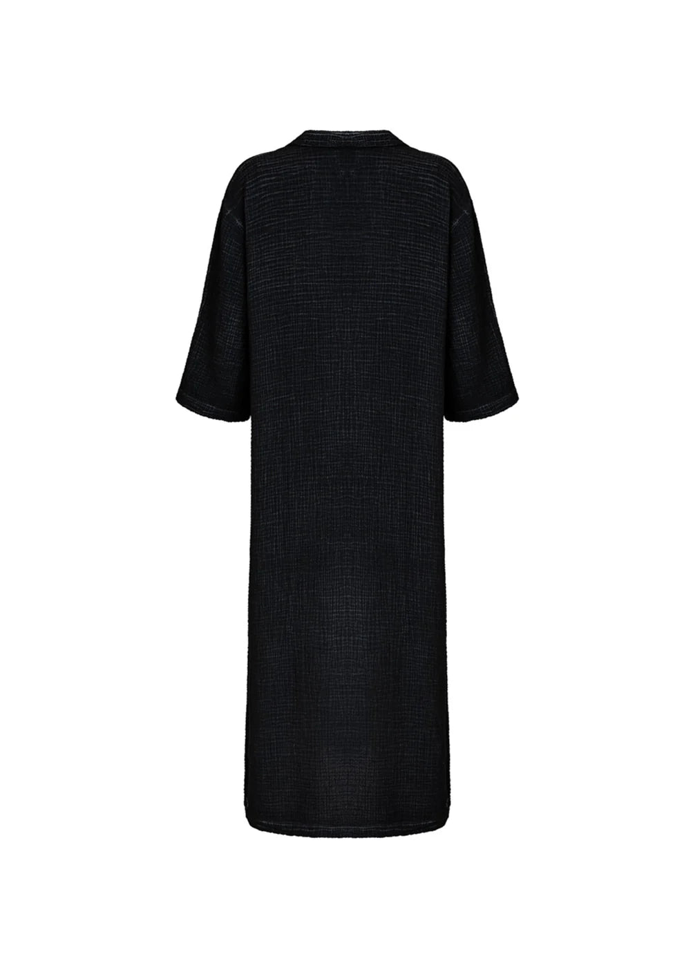 Crinkle Shirt Dress - One Sized - Black