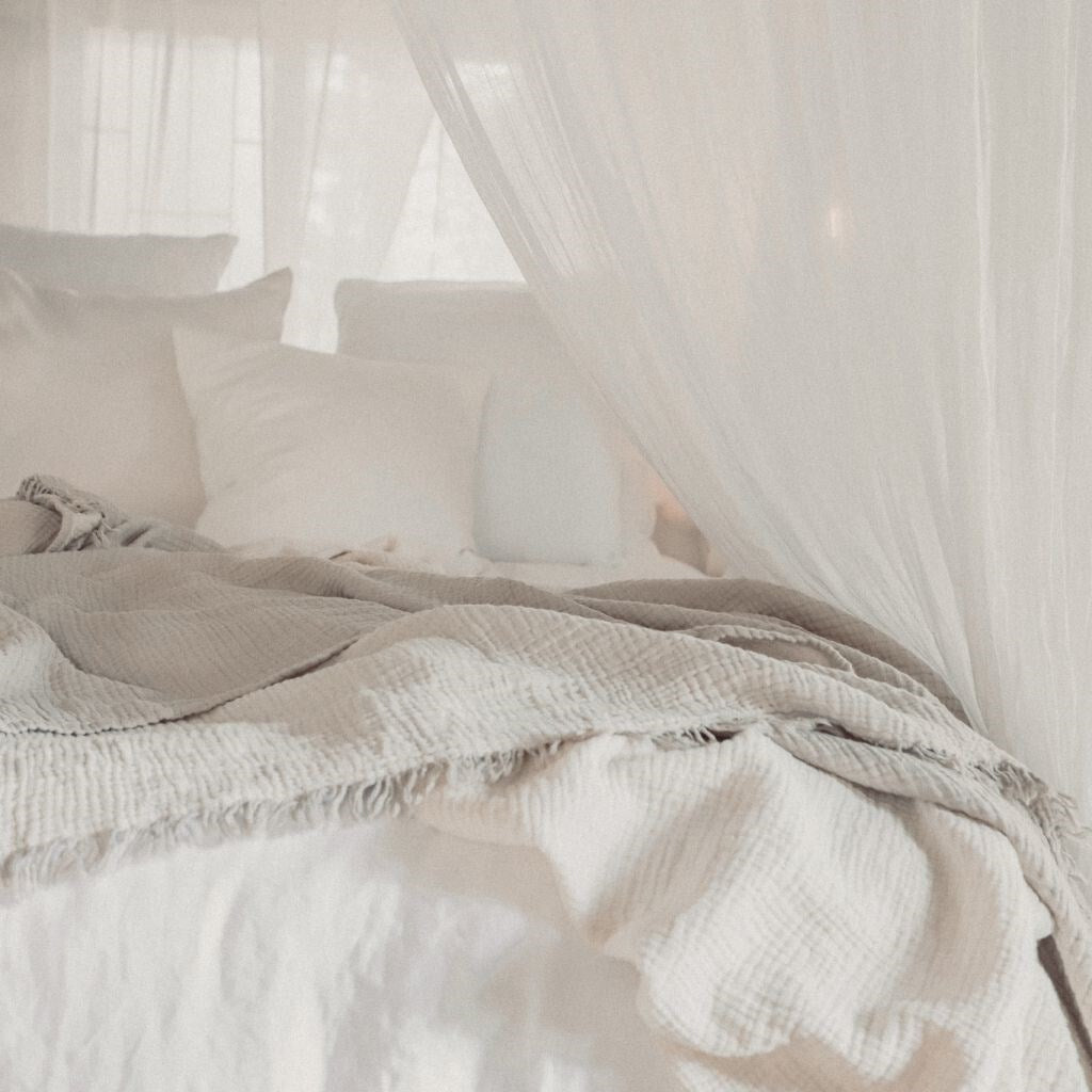 Crinkle Throw - Fawn Beige