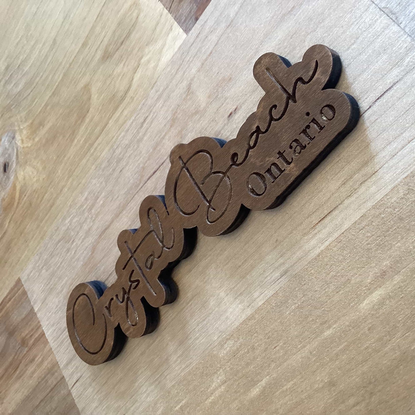 Crystal Beach Cursive - Wood Magnet