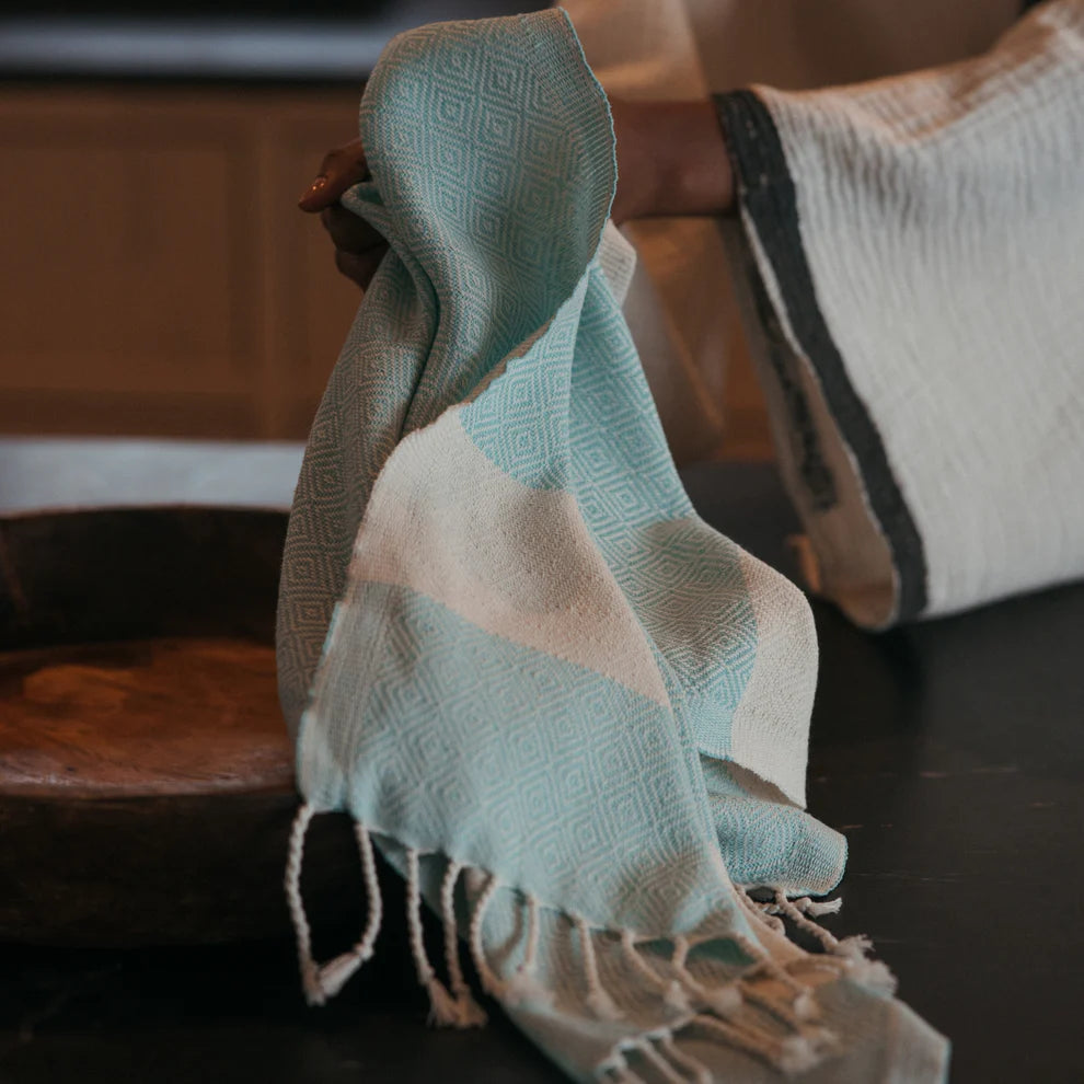 Diamond Hand Towel - Blue Oasis