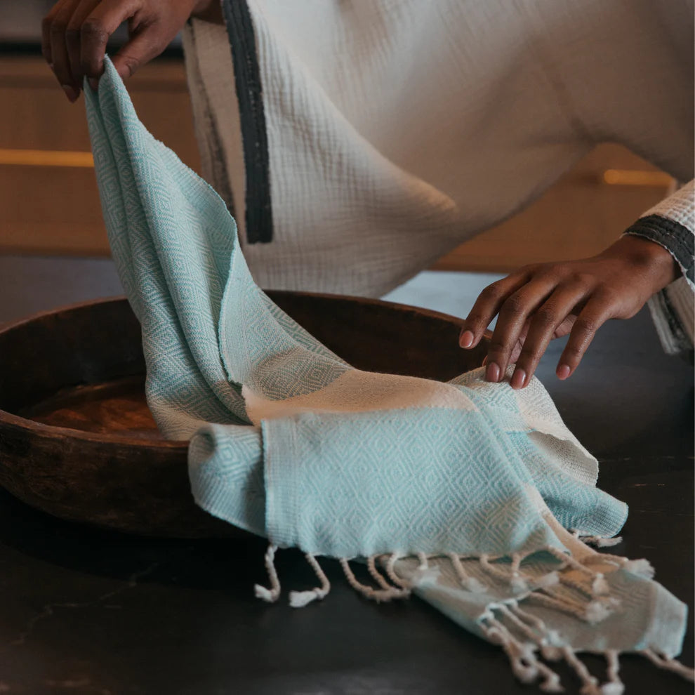 Diamond Hand Towel - Blue Oasis