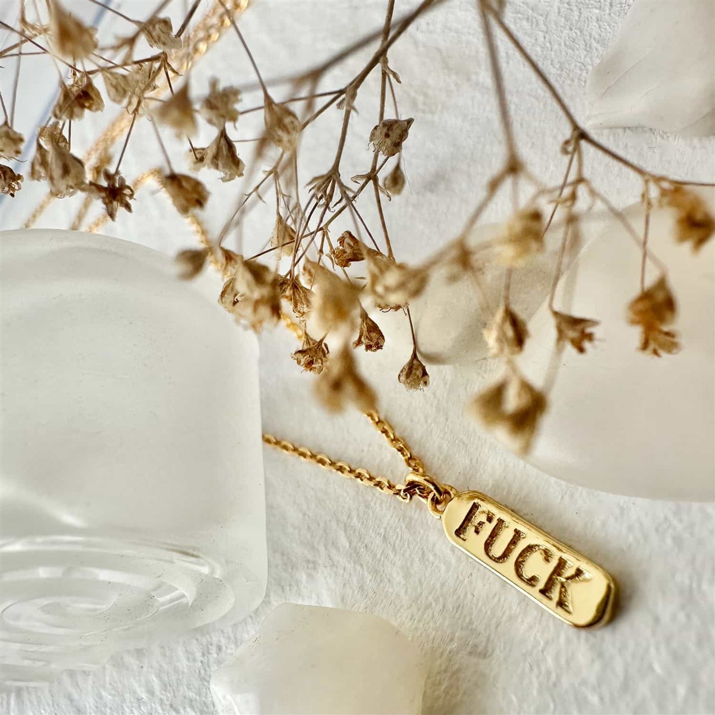 Dire Straits Salty Language Charm Necklace - Gold