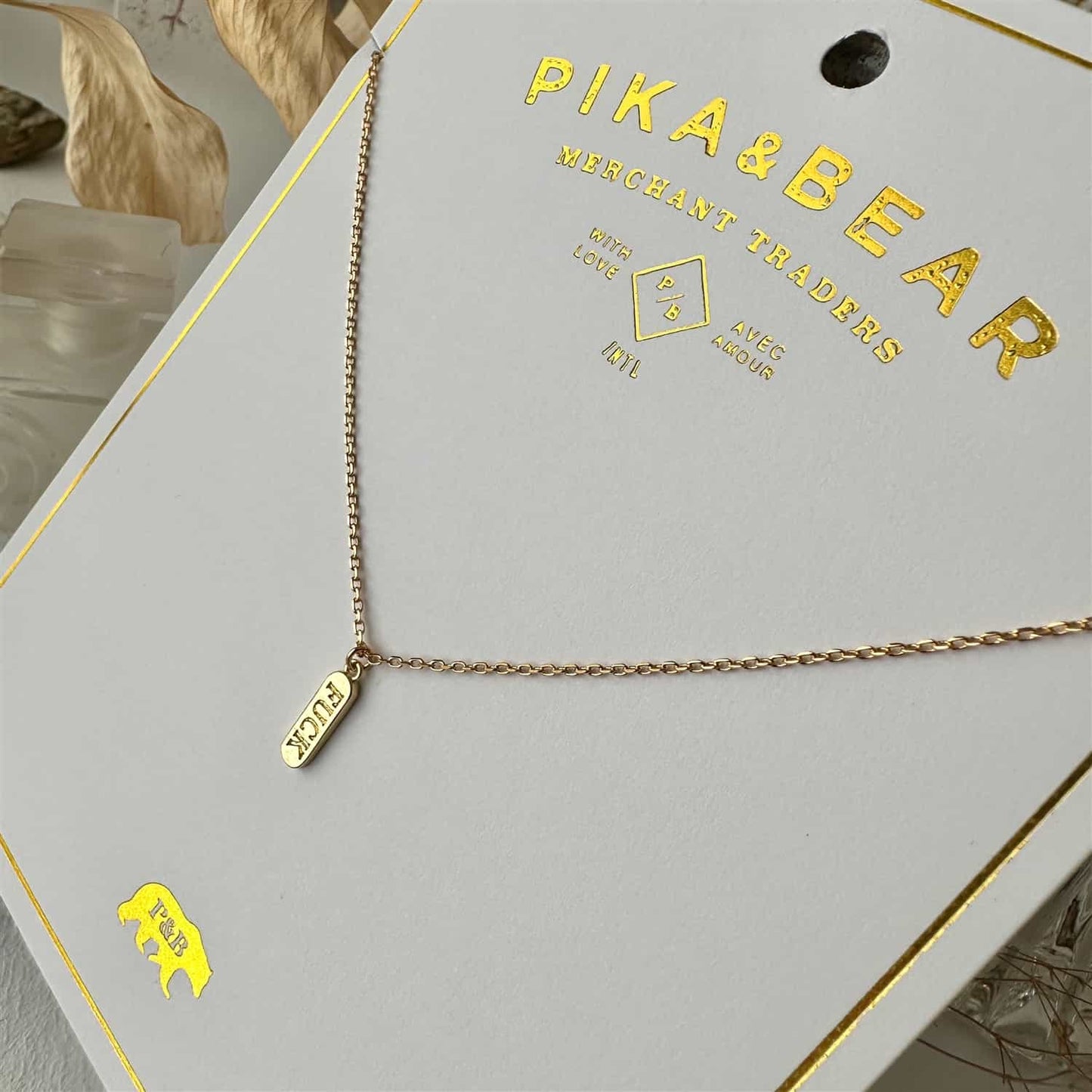 Dire Straits Salty Language Charm Necklace - Gold