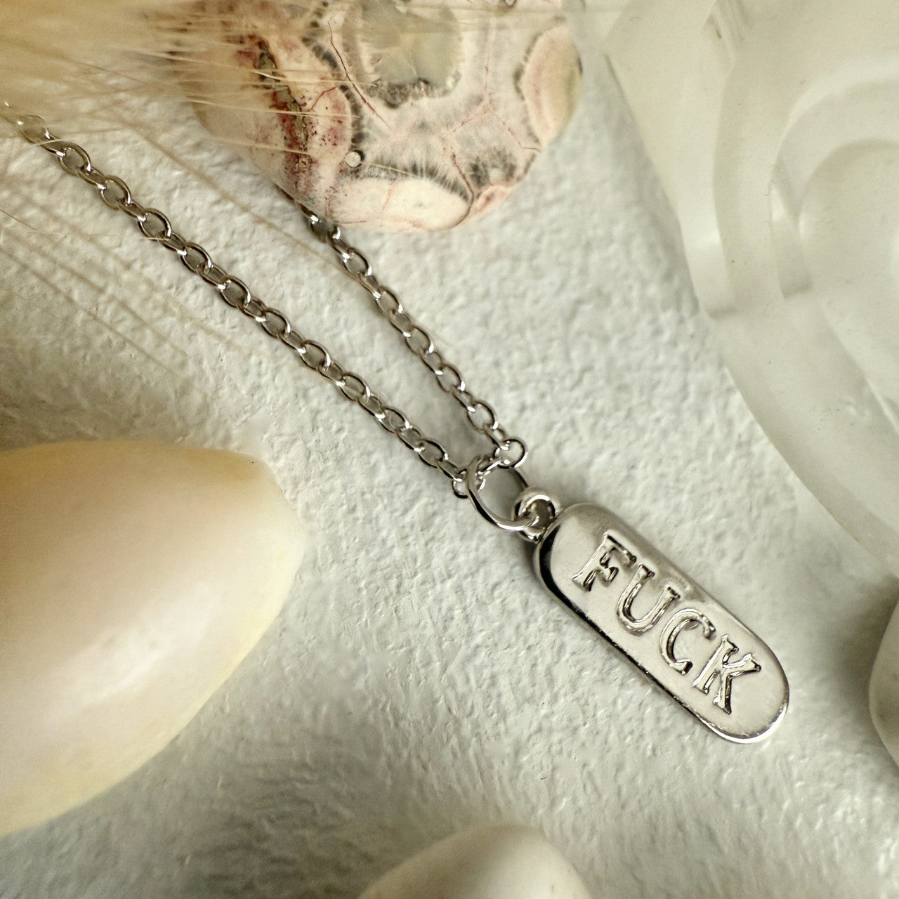 Dire Straits Salty Language Charm Necklace - Silver
