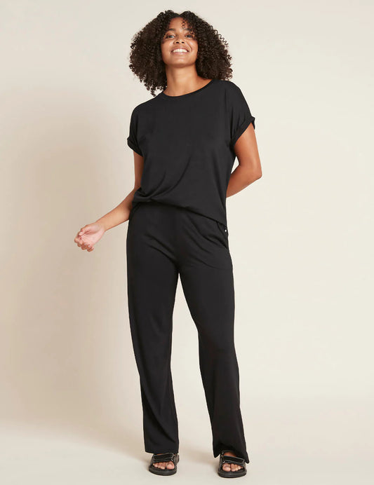 Downtime Wide Leg Lounge Pant - Black