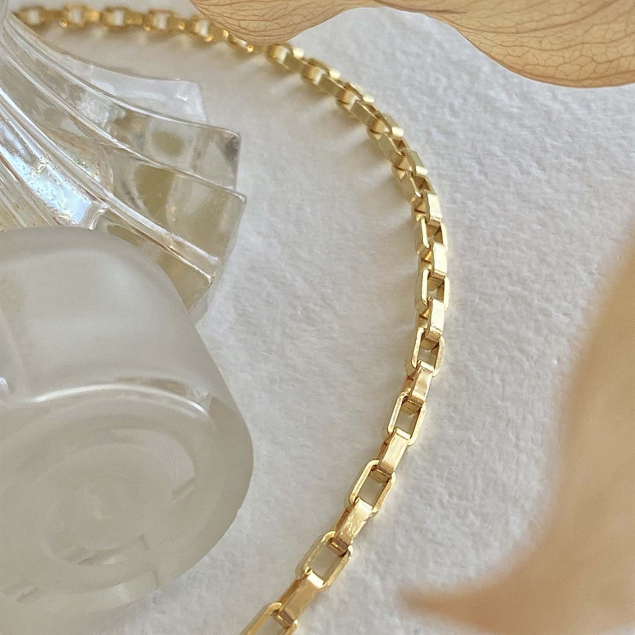 Dua Rectangular Box Chain Bracelet - Gold